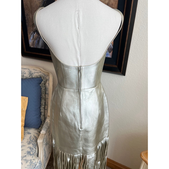 NWOT Alexander McQueen Gold Leather Dress Size 40 - Picture 10 of 10